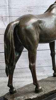 Bronze Metal Horse Mare Equestrian Decor Sculpture Statue Figure by PJ Mene on Marble Base