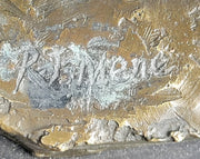 Bronze Metal Horse Mare Equestrian Decor Sculpture Statue Figure by PJ Mene on Marble Base