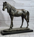 Load image into Gallery viewer, Bronze Metal Horse Mare Equestrian Decor Sculpture Statue Figure by PJ Mene on Marble Base
