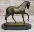 Load image into Gallery viewer, Show Horse Mare Hot Cast Bronze Statue Sculpture Equestrian Decor on Marble Base
