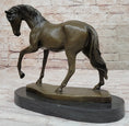 Load image into Gallery viewer, Show Horse Mare Hot Cast Bronze Statue Sculpture Equestrian Decor on Marble Base
