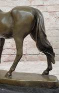 Load image into Gallery viewer, Show Horse Mare Hot Cast Bronze Statue Sculpture Equestrian Decor on Marble Base
