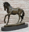 Load image into Gallery viewer, Show Horse Mare Hot Cast Bronze Statue Sculpture Equestrian Decor on Marble Base
