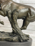 Load image into Gallery viewer, Running Galloping Wild Horse Mustang Bronze Sculpture Statue Figure Decor on Marble Base
