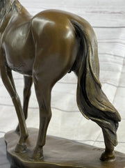 Arabian Horse Mare Bronze Metal Sculpture Statue Figure on Marble Base Signed Original 12