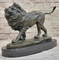 Load image into Gallery viewer, Signed African Male Lion King of Jungle on Prowl Bronze Sculpture Art Deco Decor
