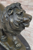 Load image into Gallery viewer, Signed African Male Lion King of Jungle on Prowl Bronze Sculpture Art Deco Decor
