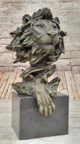 Load image into Gallery viewer, Hand Made African Lion Bust Museum Quality Bronze Sculpture by Barye Figurine
