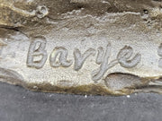 Hand Made African Lion Bust Museum Quality Bronze Sculpture by Barye Figurine