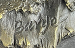 Roaring Lion's Head Lion Bust Bronze Sculpture Statue Figure Marble Base 9