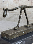 Load image into Gallery viewer, Abstract Cat Bronze Statue Sculpture by Alberto Giacometti Marble Base 6" x 15"
