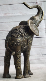Decorative Indian Elephant Bronze Figure Statue Sculpture Hindu Design Handmade Art