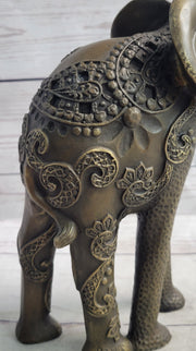 Decorative Indian Elephant Bronze Figure Statue Sculpture Hindu Design Handmade Art