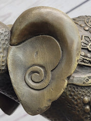 Decorative Indian Elephant Bronze Figure Statue Sculpture Hindu Design Handmade Art