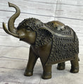Load image into Gallery viewer, Signed Laughing Elephant Symbol of Luck Bronze Sculpture Statue Artwork
