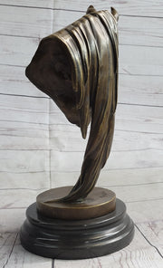 Horse Head Bust Equestrian Bronze Sculpture Statue Figure Decor on Marble Base Signed 13