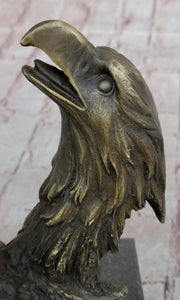 Eagles & Bear Hunting Fish Original Bronze Sculpture Statue Art by Milo on Marble Base