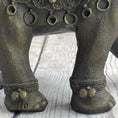 Load image into Gallery viewer, Indian Elephant Bronze Metal Figurine Sculpture Decor Signed Original 8.5" x 12"
