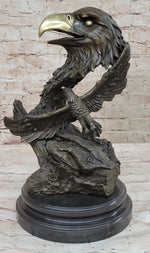 Hand Made Original Milo Eagle Falcon Head Genuine Bronze Sculpture Statue
