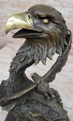Hand Made Original Milo Eagle Falcon Head Genuine Bronze Sculpture Statue
