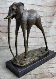 Hot Cast Bronze Metal Elephant Sculpture Statue Figure after Salvador Dali on Marble Base