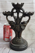 Load image into Gallery viewer, Two Headed Elephant Candle Holder Bronze Sculpture Marble Base Figurine Statue
