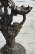 Load image into Gallery viewer, Two Headed Elephant Candle Holder Bronze Sculpture Marble Base Figurine Statue
