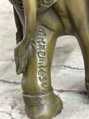 Stacked 3 Lucky Elephants Bronze Metal Statue Sculpture Figurine 12