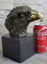 Bust American Bald Eagle Bronze Marble Sculpture Statue Figurine Art Deco Figure