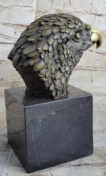 Bust American Bald Eagle Bronze Marble Sculpture Statue Figurine Art Deco Figure