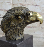 Bust American Bald Eagle Bronze Marble Sculpture Statue Figurine Art Deco Figure