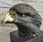 Bust American Bald Eagle Bronze Marble Sculpture Statue Figurine Art Deco Figure
