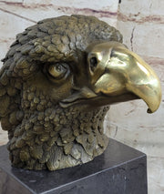 Bust American Bald Eagle Bronze Marble Sculpture Statue Figurine Art Deco Figure