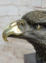 Bust American Bald Eagle Bronze Marble Sculpture Statue Figurine Art Deco Figure