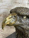 Load image into Gallery viewer, Hot Cast Bronze American Bald Eagle Head Bust Statue Sculpture on Marble Base
