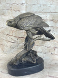 Load image into Gallery viewer, Signed Barye American Eagle On A Tree Branch Bronze Marble Figurine Art Figure
