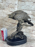 Load image into Gallery viewer, Signed Barye American Eagle On A Tree Branch Bronze Marble Figurine Art Figure
