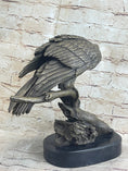Load image into Gallery viewer, Signed Barye American Eagle On A Tree Branch Bronze Marble Figurine Art Figure
