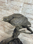 Load image into Gallery viewer, Signed Barye American Eagle On A Tree Branch Bronze Marble Figurine Art Figure
