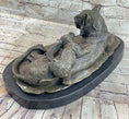 Load image into Gallery viewer, Tiger Family Mother & Cub Bronze Statue Sculpture Figure Marble Base Original Art 8" x 16"
