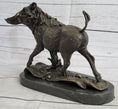 Load image into Gallery viewer, Boar Wild Pig Bronze Statue Sculpture by Barye Figure Farm Animal Lost Wax Decor
