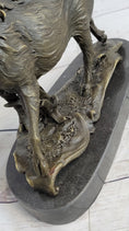Load image into Gallery viewer, Boar Wild Pig Bronze Statue Sculpture by Barye Figure Farm Animal Lost Wax Decor
