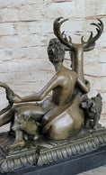 Load image into Gallery viewer, Greek Goddess Artemis Roman Diana Huntress Nude Bronze Sculpture w/ Deer by Milo

