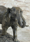 Load image into Gallery viewer, Cast Bronze Marble Sculpture Elephant Safari Statue Art Figure Figurine Animal
