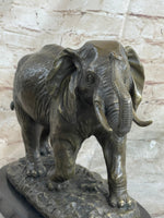 Cast Bronze Marble Sculpture Elephant Safari Statue Art Figure Figurine Animal