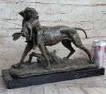 Hot Cast Bronze Sculpture of Hunting Dog Retriever with Rabbit in Mouth