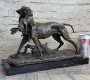 Hot Cast Bronze Sculpture of Hunting Dog Retriever with Rabbit in Mouth