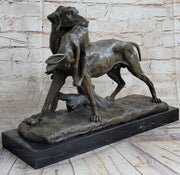 Hot Cast Bronze Sculpture of Hunting Dog Retriever with Rabbit in Mouth