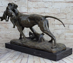 Hot Cast Bronze Sculpture of Hunting Dog Retriever with Rabbit in Mouth