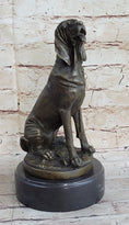 Load image into Gallery viewer, Signed Cain Bloodhound Bronze Marble Sculpture Pet Dog Figure Man`s Best Friend
